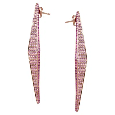 Pre-owned Ralph Masri Modernist Pink Sapphire Earrings