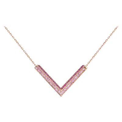 Pre-owned Ralph Masri Modernist Pink Sapphire Necklace