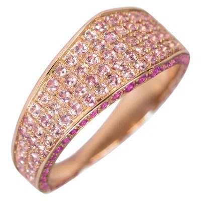Pre-owned Ralph Masri Modernist Signet Pink Sapphire Ring