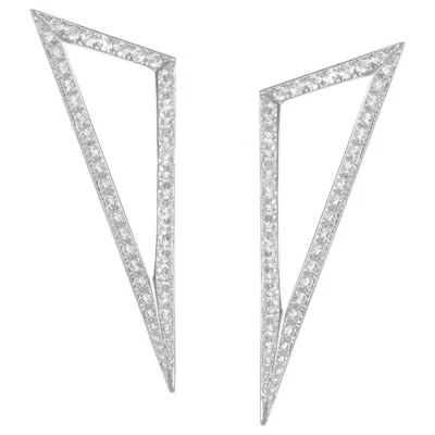 Pre-owned Ralph Masri Modernist Triangular Diamond Earrings In Multi