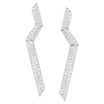 Pre-owned Ralph Masri Phoenician Script Diamond Earrings In Multi