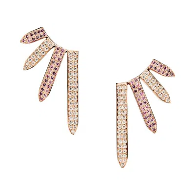 Pre-owned Ralph Masri Sacred Windows Pink Sapphire And Diamond Earrings
