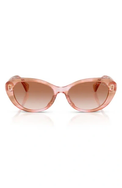 Ralph Ra5350u 53mm Oval Sunglasses In Brown