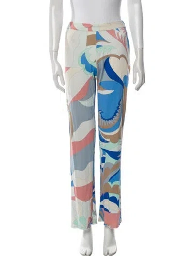 Pre-owned Ralph Rucci Printed Straight Leg Pants In White