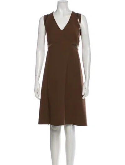Pre-owned Ralph Rucci Vintage Knee-length Dress In Brown