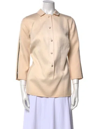 Pre-owned Ralph Rucci Vintage Wool Button-up Top In Neutral