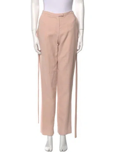 Pre-owned Ralph Rucci Wool Straight Leg Pants In Pink