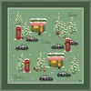 Ralufineart Men's Green / Red Winter In London Pocket Square In Multi