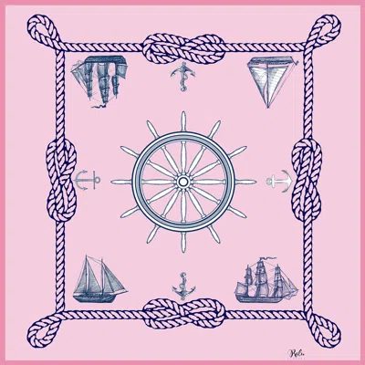 Ralufineart Men's Silk Twill Pocket Square Nautical Chic Pink