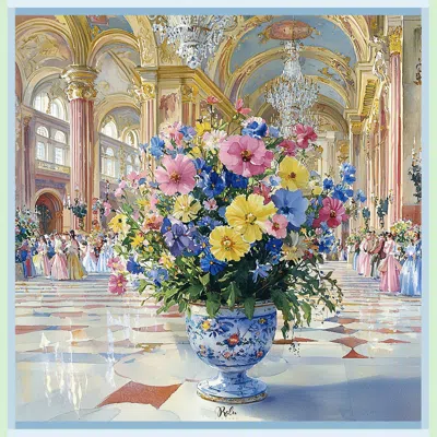 Ralufineart Women's Blue / Pink The Ballroom Scarf In Multi