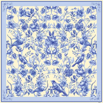 Ralufineart Women's Blue Silk Scarf The Magic Tree Tale