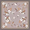 Ralufineart Women's Brown / Neutrals Cotton Flowers Silk Scarf