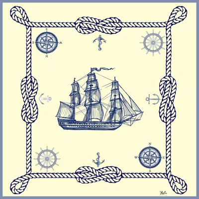 Ralufineart Women's Silk Scarf Nautical Chic Yellow Color
