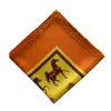 Ralufineart Women's Yellow / Orange / Brown Majestic Horses Silk Scarf Orange