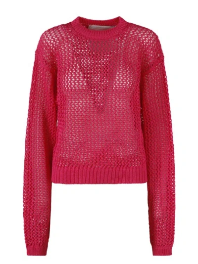 Ramael Bio Cable Crewneck Sweater In Red