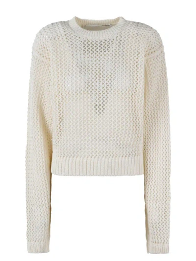 Ramael Bio Cable Crewneck Sweater In White