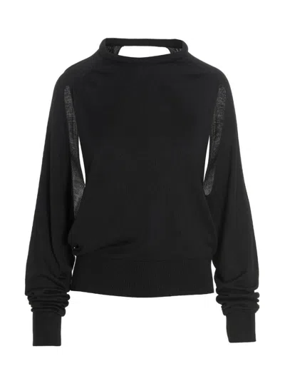 RAMAEL BLACK CUT OUT INSERT TOP SWEATER