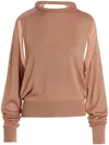 Ramael Cut Out Insert Top Sweater In Pink