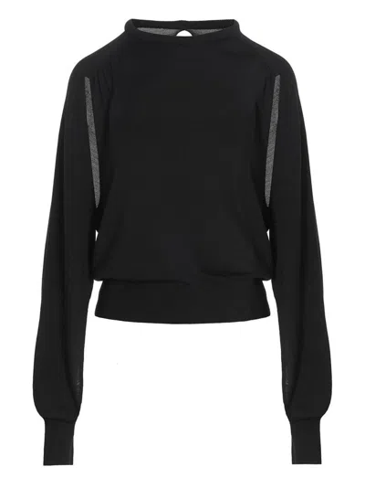 Ramael Black Cut Out Insert Top Sweater