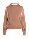 Ramael Beige Cut Out Insert Top Sweater In Neutral