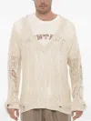 Ramael Openwork Distressed-effect Knit In Neutral