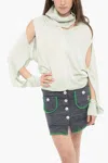 Ramael Silk Sweater With Cut-out Detail And Removable Collar In Blue
