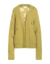 Ramael Woman Cardigan Lime Green Size S Mohair Wool, Polyamide, Wool, Elastane In Green