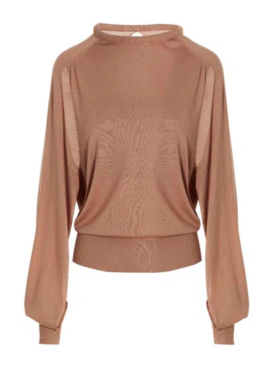 Ramael Women's Cut Out Insert Top Sweater In Neutral