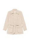 Rame Belted Pleated Jacket In Neutral