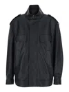 Rame Black Jacket With High Neck And Front Pockets In Faux Leather Woman In Black