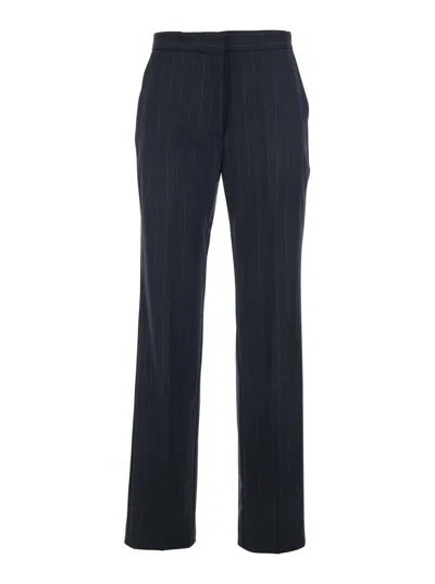 Rame Blue Pants With Pinstripe Motif In Wool Blend Woman