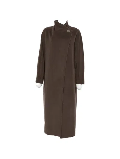 Rame Button-fastening Long-sleeve Coat In Brown