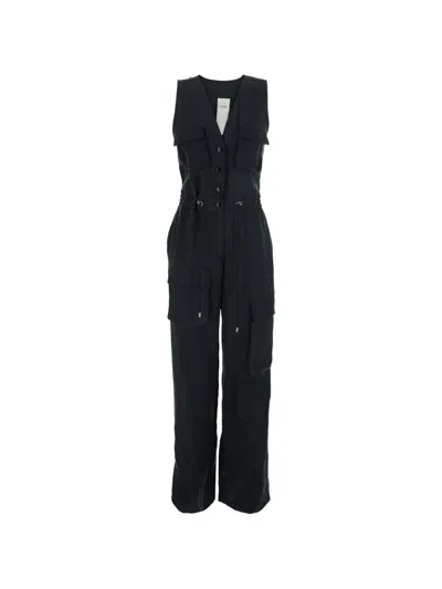 Rame Cargo-pocket Jumpsuit In Black