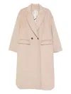 Rame Double-breasted Flap-pocket Coat In Brown