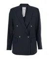 Rame Double-breasted Suit Jacket In Blue
