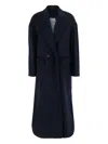 Rame Blue Double-breasted Coat With Peak Lapels In Wool Woman In Blue