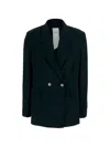 Rame Double-breasted Blazer In Black