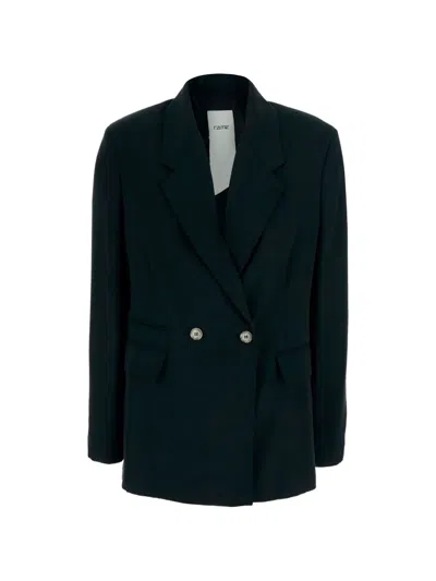Rame Double-breasted Blazer In Black