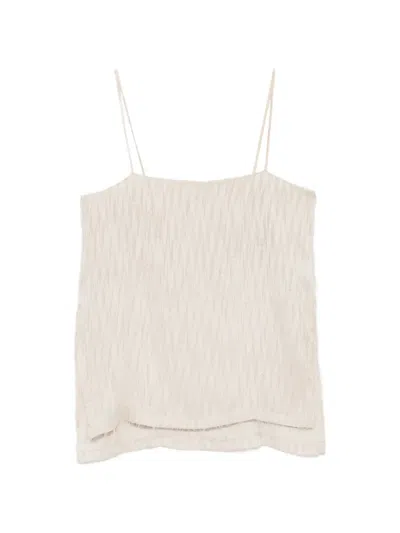 Rame Frayed Spaghetti-strap Top In Neutral