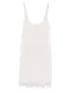 Rame Fringed Mini Dress In White