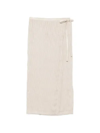 Rame Fringed Wrap Skirt In Brown