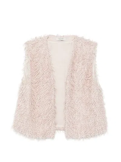 Rame Fringe-detail Sleeveless Jacket In Pink