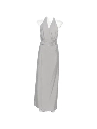Rame Halterneck Wrap Asymmetric Dress In Gray