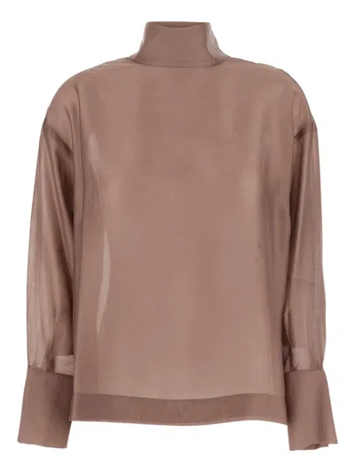 RAME HIGH-NECK SHELL BLOUSE