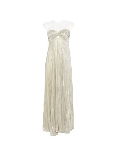 Rame Metallic-effect Pleated Maxi Dress In Neutral