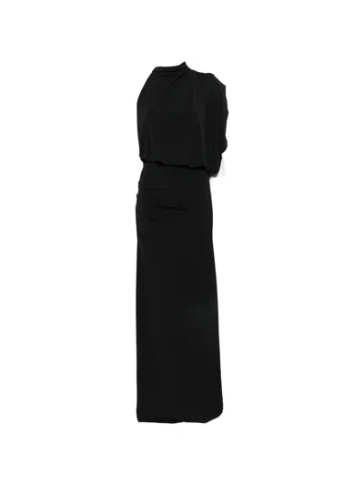 Rame One-shoulder Draped Dress In Black
