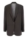 Rame Pinstripe-pattern Single-breasted Blazer In Brown