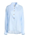 Rame Ra. Me Woman Top Light Blue Size 2 Tencel, Cotton In Blue