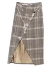 Rame Sequin-embellishment Checked-pattern Midi Skirt In Neutral
