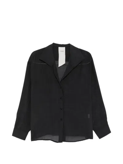 Rame Sheer Long-sleeve Shirt In Black